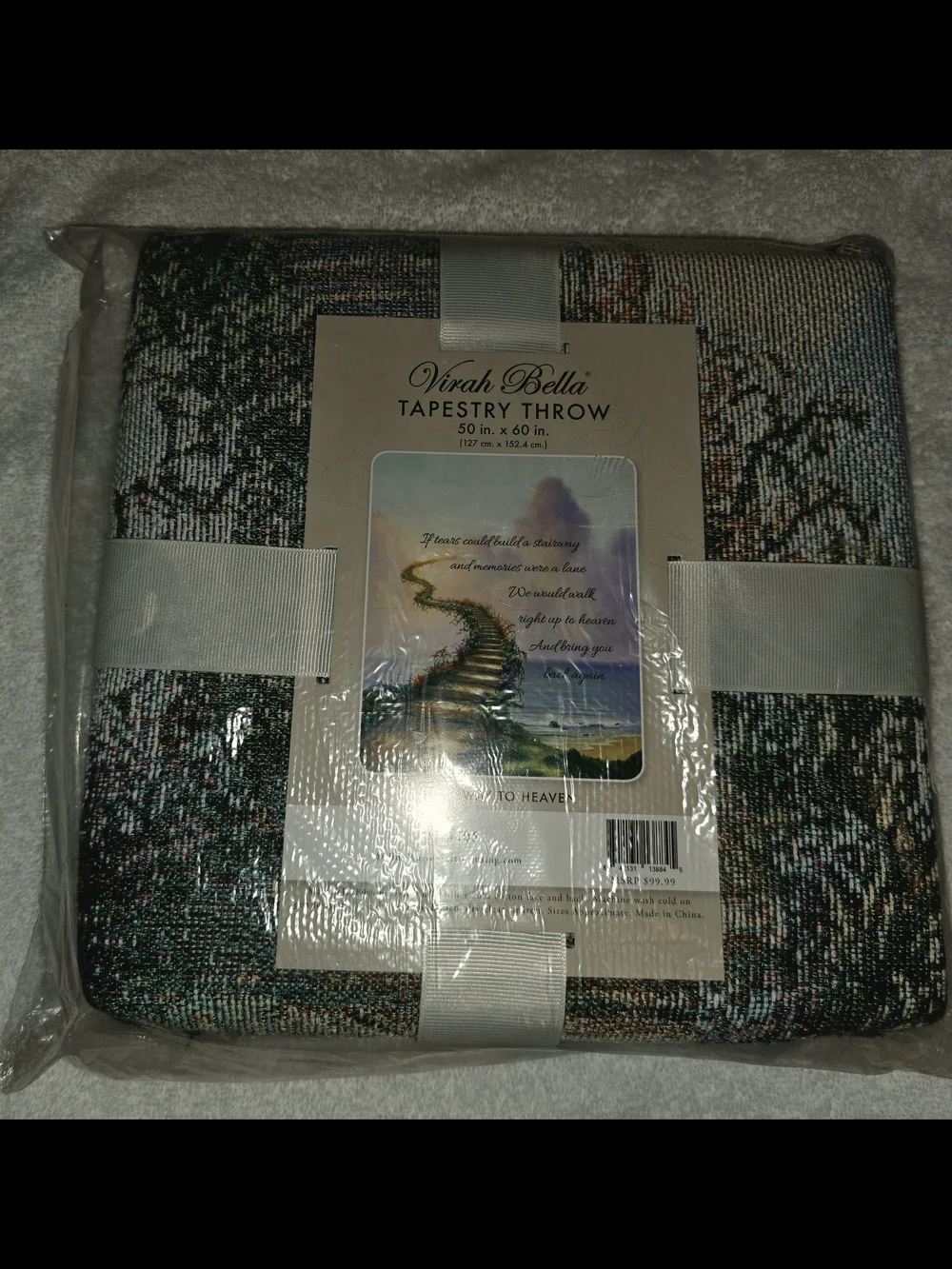 Stairway to Heaven Tapestry Throw in Pastel Blue & Purple